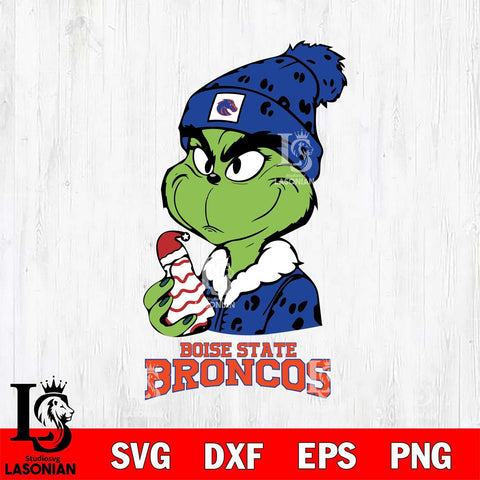 Boise State Broncos Grinch Tree Cake Svg Eps Dxf Png File, Digital Download, Instant Download