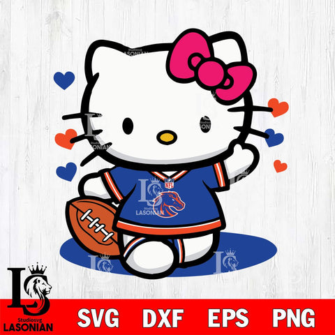 Boise State Broncos Hello Kitty sport 10 Svg Eps Dxf Png File, NCAA svg, Digital Download, Instant Download