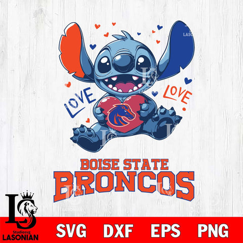 Boise State Broncos Love Stitch, Svg Eps Dxf Png File, Digital Download