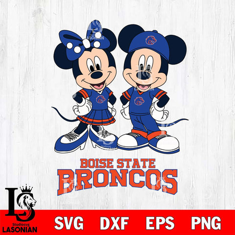 Boise State Broncos Mickey Minnie Mouse rugby ball Svg Eps Dxf Png File, NCAA svg , File Cut , Digital Download , Instant Download, Cut Svg Files