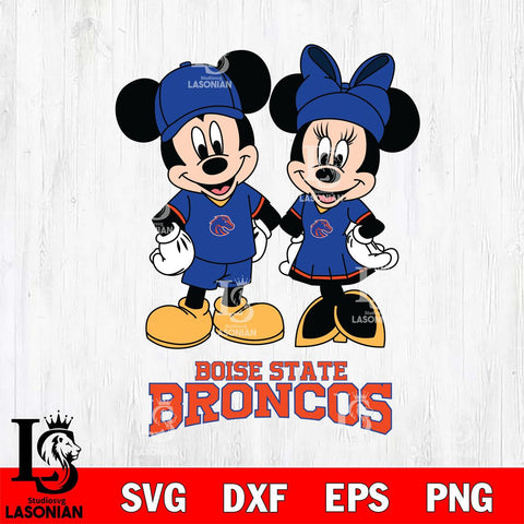 Boise State Broncos Mickey Minnie Rugby Svg Eps Dxf Png File, NCAA svg , File Cut , Digital Download , Instant Download, Cut Svg Files