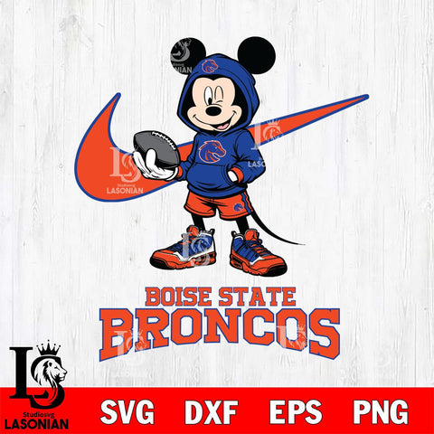 Boise State Broncos Mikey Mouse Disney NIKE, Svg Eps Dxf Png File, Digital Download