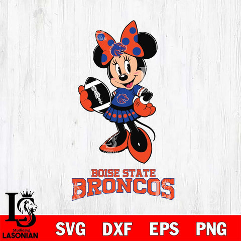 Boise State Broncos Minnie Mouse, Svg Eps Dxf Png File, Digital Download