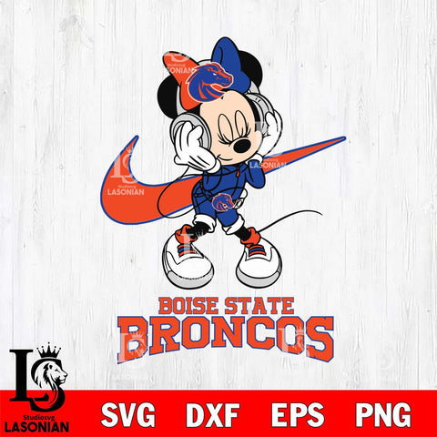 Boise State Broncos Minnie Mouse Dancing NIKE, Svg Eps Dxf Png File, Digital Download