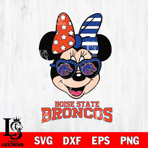 Boise State Broncos Minnie Mouse Love 2, Svg Eps Dxf Png File, Digital Download