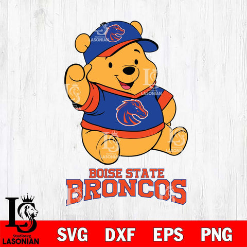 Boise State Broncos Pooh Bear Disney, Svg Eps Dxf Png File, Digital Download