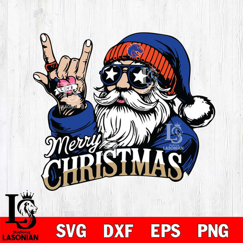 Boise State Broncos Rock Santa Claus Football Svg dxf eps png pdf file,NCAA svg,Digital Download,Cricut file