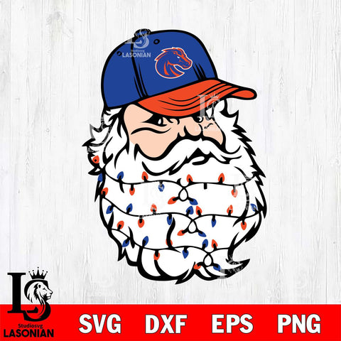 Boise State Broncos Santa Claus Face Svg dxf eps png pdf file,NCAA svg,Digital Download,Cricut file