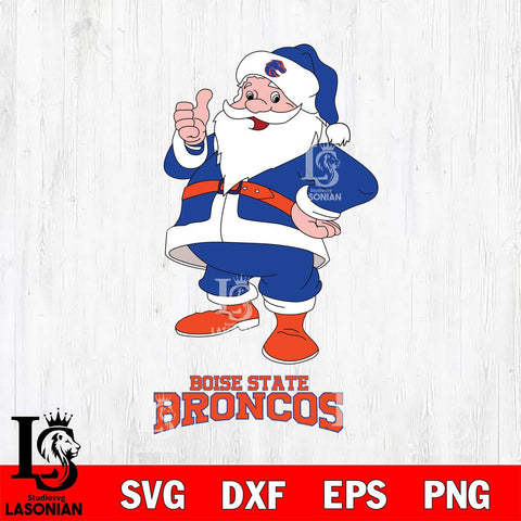 Boise State Broncos Santa claus Svg dxf eps png pdf file,NCAA svg,Digital Download,Cricut file