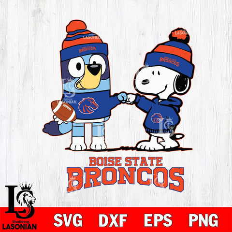 Boise State Broncos Snoopy & Bluey Football Svg Eps Dxf Png File,NCAA Svg Files,Chill Guy svg ,Digital Download ,Instant Download, Cricut File