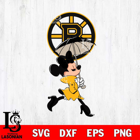 Boston Bruins Fancy Minnie Svg Eps Dxf Png File, Digital Download, Instant Download