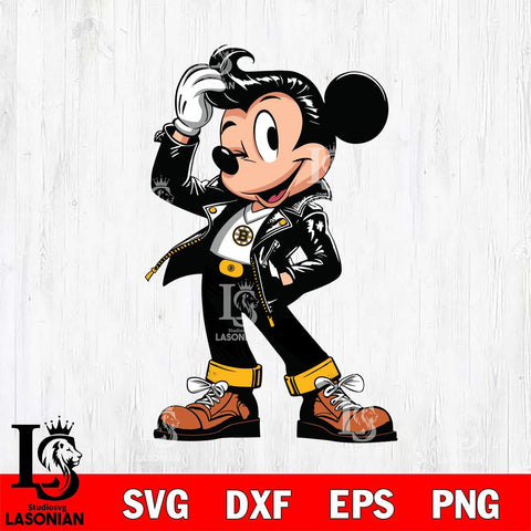 Boston Bruins Handsome Mickey Mouse Svg Eps Dxf Png File, Digital Download, Instant Download