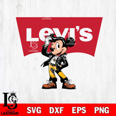 Boston Bruins Levis Mickey Mouse Svg Eps Dxf Png File, Digital Download, Instant Download