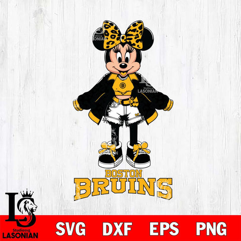 Boston Bruins Style Minnie Disney Svg Eps Dxf Png File, Digital Download, Instant Download