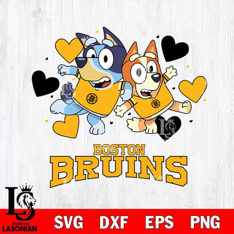 Boston Bruins Bluey & Bingo 10 Svg Eps Dxf Png File, NHL svg, Digital Download, Instant Download