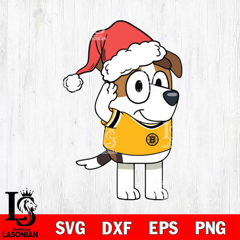 Boston Bruins Bluey Jack Christmas Svg Eps Dxf Png File, Digital Download, Instant Download