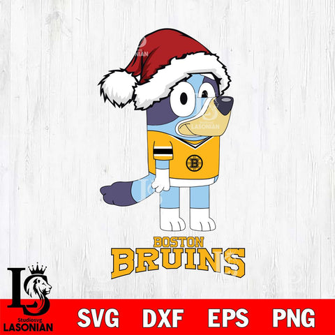 Boston Bruins Christmas Bluey Hat Svg, Christmas Svg , NHL svg , Digital Download, dxf eps png pdf file