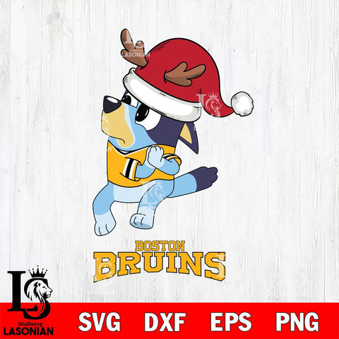 Boston Bruins Christmas Bluey Santa Claus Svg, Christmas Svg , NHL svg , Digital Download, dxf eps png pdf file