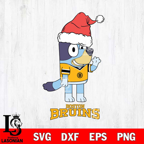 Boston Bruins Christmas Bluey Say Hi Svg, Christmas Svg , NHL svg , Digital Download, dxf eps png pdf file