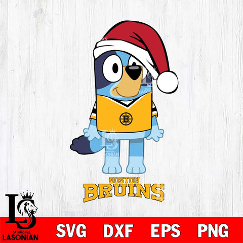 Boston Bruins Christmas Bluey Sport Svg, Christmas Svg , NHL svg , Digital Download, dxf eps png pdf file