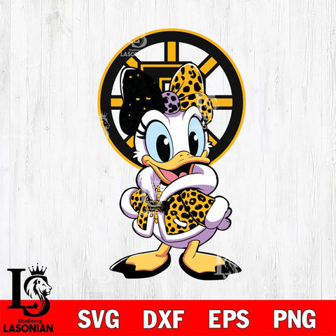 Boston Bruins Fancy Daisy Duck Disney Svg Eps Dxf Png File, Digital Download, Instant Download