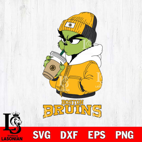 Boston Bruins Grinch Bougie Christmas Cut Files, Cricut,Christmas Svg Dxf Eps Png file , Digital Download