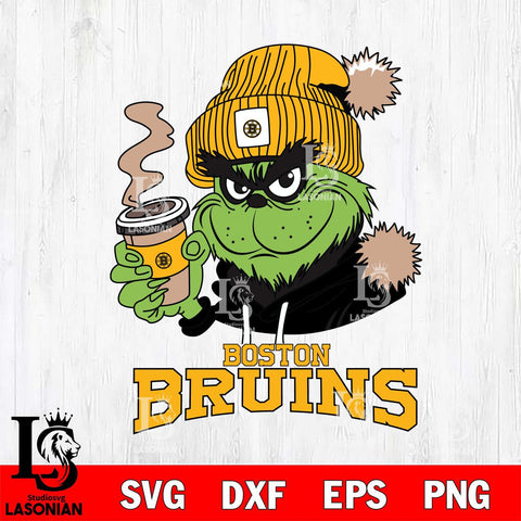 Boston Bruins Grinch Cofffe Hoodie Cut Files, Cricut,Christmas Svg Dxf Eps Png file , Digital Download