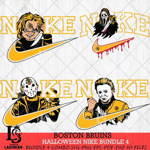 Boston Bruins Halloween Nike NHL Bundle 4 Svg Eps Dxf Png File, Digital Download, Instant Download