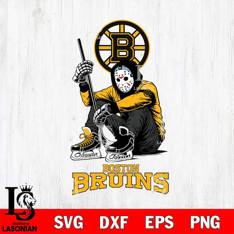 Boston Bruins NHL Jason Voorhees Halloween SVG Svg Eps Dxf Png File, Digital Download, Instant Download