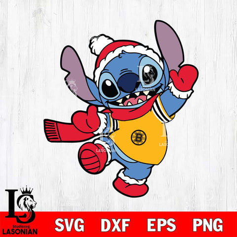 Boston Bruins Stitch Disney Christmas Svg Eps Dxf Png File, Digital Download, Instant Download