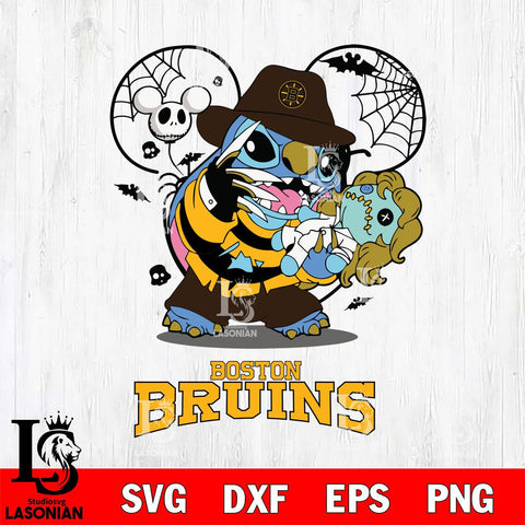 Boston Bruins Stitch Freddy Krueger Halloween Svg Eps Dxf Png File, Digital Download, Instant Download