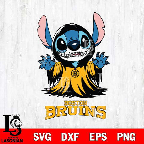 Boston Bruins Stitch Ghost Svg Eps Dxf Png File, NHL svg, Digital Download, Instant Download