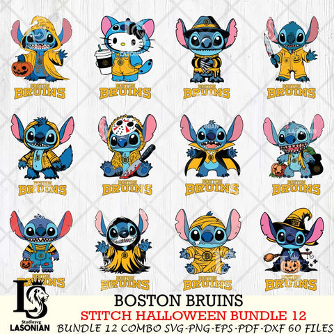 Boston Bruins Stitch Horror Bundle 12 SVG Svg Eps Dxf Png File,Bundle NHL svg, Digital Download, Instant Download