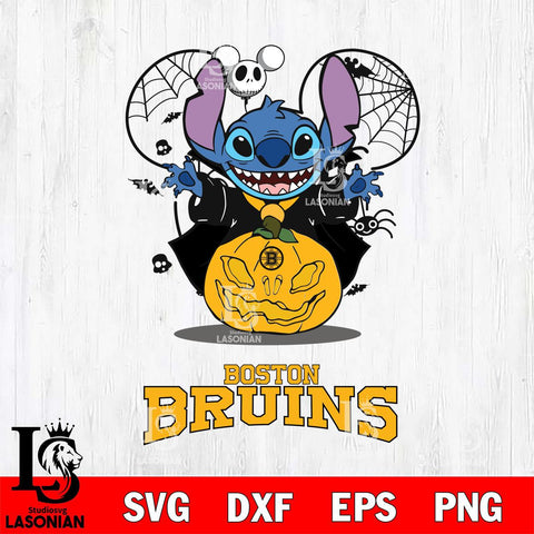 Boston Bruins Stitch Horror Halloween Svg Eps Dxf Png File, Digital Download, Instant Download