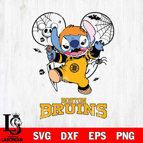 Boston Bruins Stitch Michael Halloween Svg Eps Dxf Png File, Digital Download, Instant Download