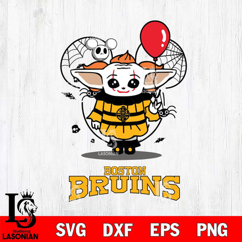 Boston Bruins Stitch Pennywise Halloween Svg Eps Dxf Png File, Digital Download, Instant Download