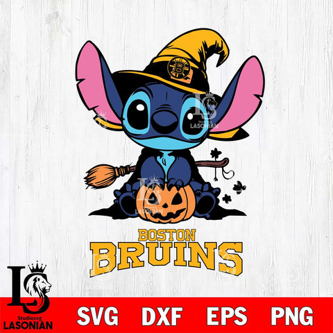 Boston Bruins Stitch witch Svg Eps Dxf Png File, NHL svg, Digital Download, Instant Download