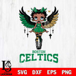 Boston Celtics Anglel Black Fan Girl Betty Boop