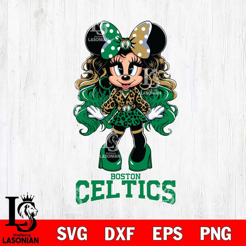 Boston Celtics Beauty Minnie Mouse Svg Eps Dxf Png File, Digital Download, Instant Download