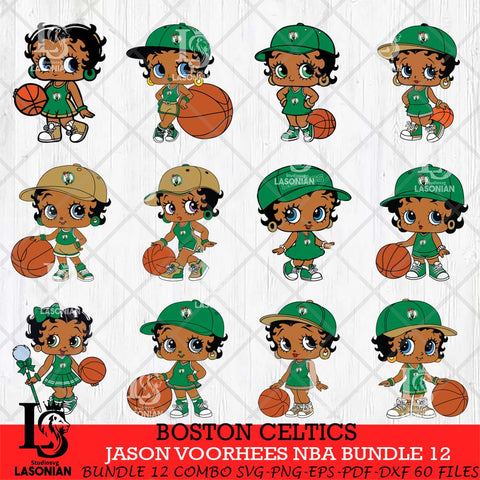 Boston Celtics Betty Boop NBA Bundle 12 SVG Svg Eps Dxf Png File,Bundle NBA svg, Digital Download, Instant Download