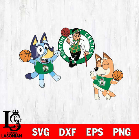 Boston Celtics Bluey & Bingo Svg Eps Dxf Png File, Digital Download, Instant Download