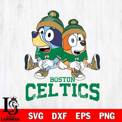 Boston Celtics Bluey & Bingo 8 Svg Eps Dxf Png File, NBA svg, Digital Download, Instant Download