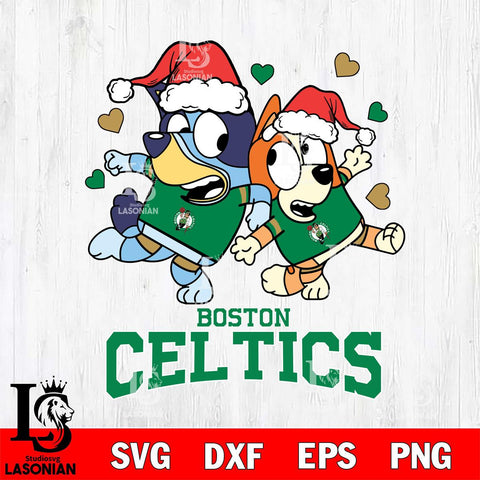 Boston Celtics Bluey Christmas NFL Svg Eps Dxf Png File, Digital Download