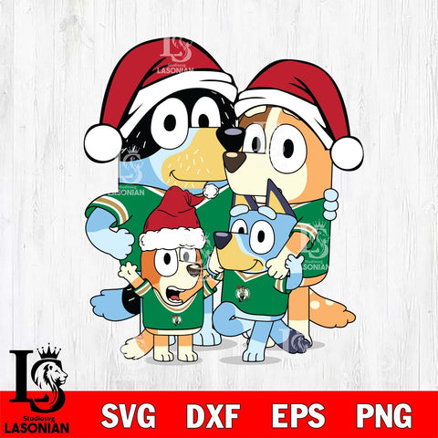 Boston Celtics Bluey Family Christmas Svg Eps Dxf Png File, Digital Download, Instant Download