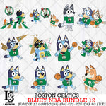 Boston Celtics Bluey NBA Bundle 12 Svg Eps Dxf Png File, Digital Download, Instant Download