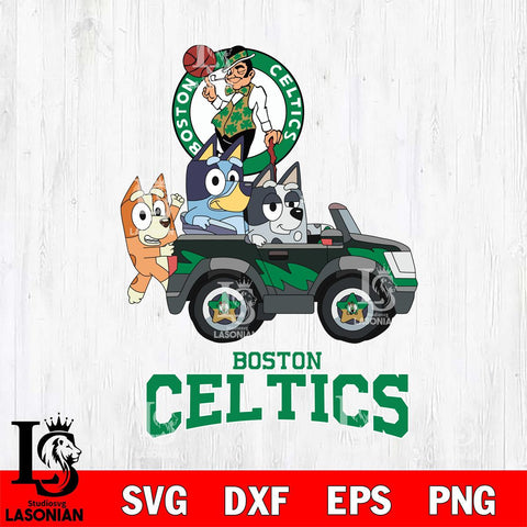 Boston Celtics Bluey friends Svg Eps Dxf Png File, NBA svg, Digital Download, Instant Download