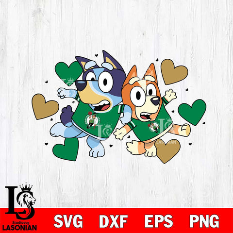 Boston Celtics Bluey sport heart Svg Eps Dxf Png File, Digital Download, Instant Download