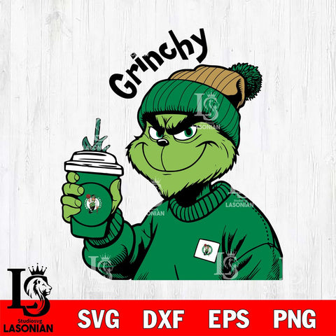 Boston Celtics Boujee Grinch 10 Svg Eps Dxf Png File, Digital Download, Instant Download