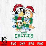 Boston Celtics Christmas Bluey Family Sport Svg , Christmas Svg , Bluey svg , Digital Download, dxf eps png pdf file