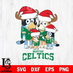 Boston Celtics Christmas Bluey Santa Family Svg , Christmas Svg , Bluey svg , Digital Download, dxf eps png pdf file